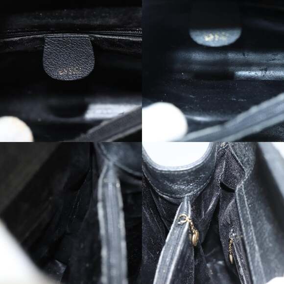 GUCCI Bamboo Hand Bag Suede Black Gold - Picture 11 of 13